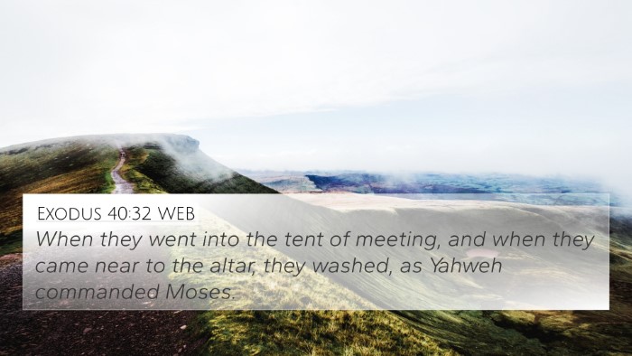 Exodus 40:32 WEB Bible Verse Image