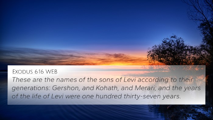 Exodus 6:16 WEB Bible Verse Image