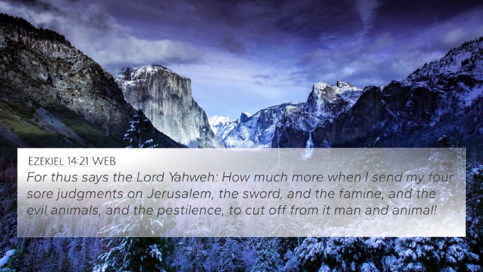 Ezekiel 14:21 WEB Bible Verse Image