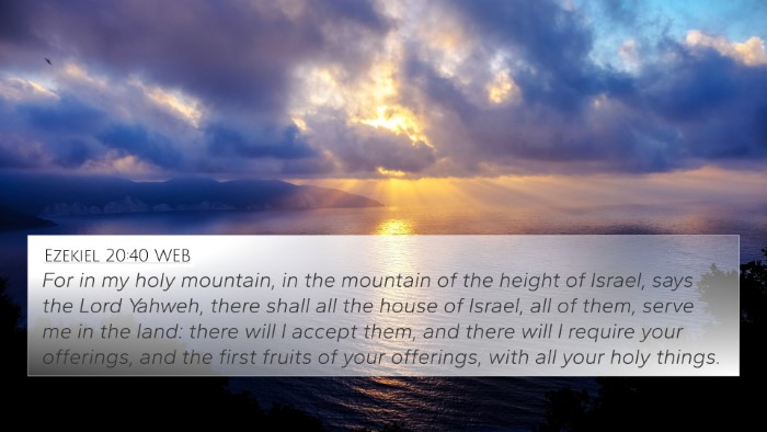 Ezekiel 20:40 WEB Bible Verse Image