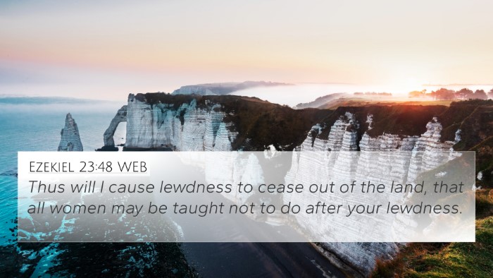 Ezekiel 23:48 WEB Bible Verse Image