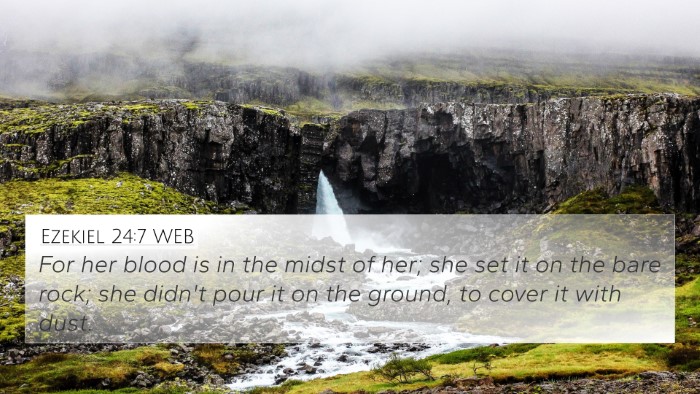 Ezekiel 24:7 WEB Bible Verse Image