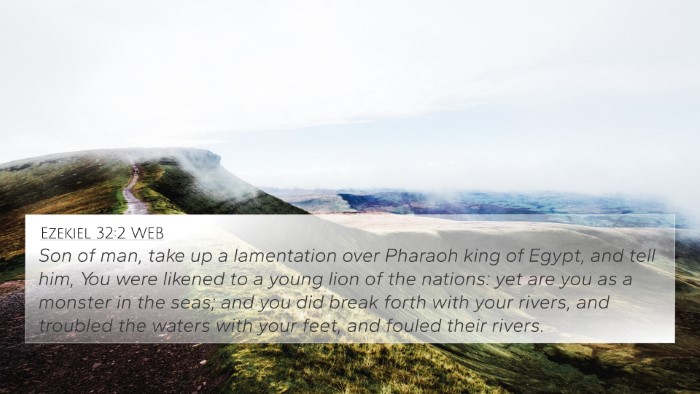 Ezekiel 32:2 WEB Bible Verse Image