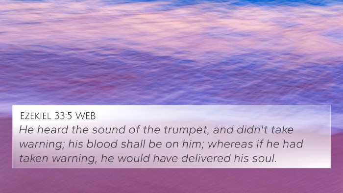 Ezekiel 33:5 WEB Bible Verse Image