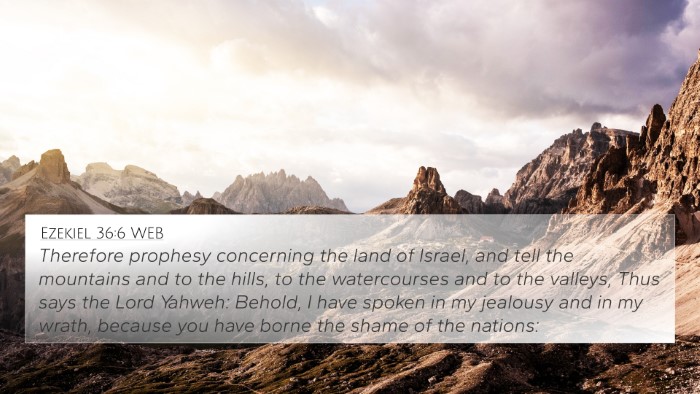 Ezekiel 36:6 WEB Bible Verse Image