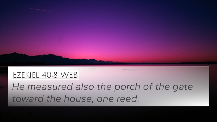 Ezekiel 40:8 WEB 4K Wallpaper - He measured also the porch of the gate toward the - 4K Wallpaper Bible Verse