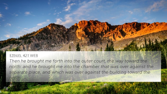 Ezekiel 42:1 WEB 4K Wallpaper - Then he brought me forth into the outer court, - 4K Wallpaper Bible Verse