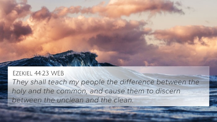 Ezekiel 44:23 WEB Bible Verse Image