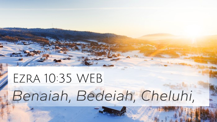 Ezra 10:35 WEB 4K Wallpaper - Benaiah, Bedeiah, - 4K Wallpaper Bible Verse