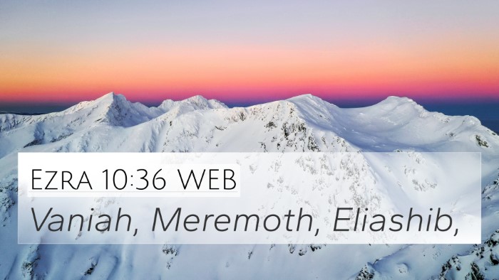 Ezra 10:36 WEB 4K Wallpaper - Vaniah, Meremoth, - 4K Wallpaper Bible Verse
