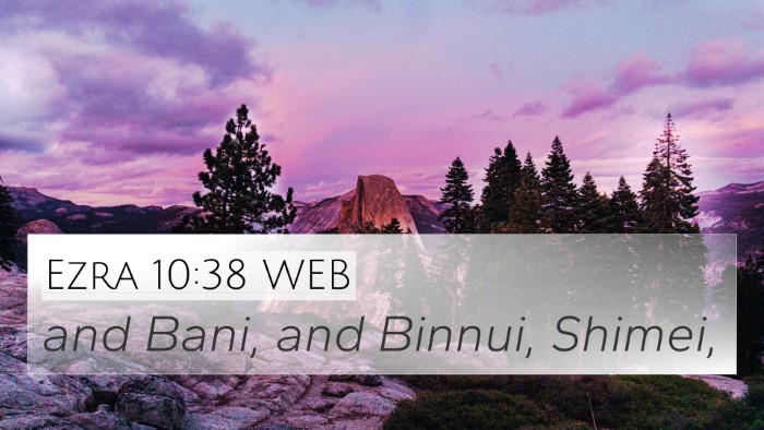 Ezra 10:38 WEB 4K Wallpaper - and Bani, and Binnui, - 4K Wallpaper Bible Verse