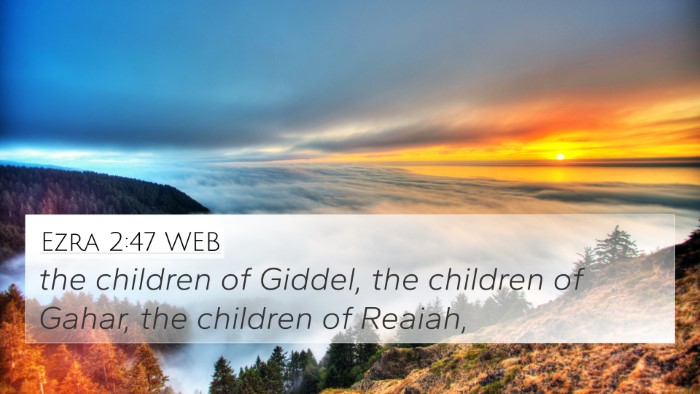 Ezra 2:47 WEB 4K Wallpaper - the children of Giddel, the children of Gahar, - 4K Wallpaper Bible Verse