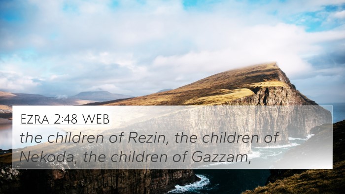 Ezra 2:48 WEB 4K Wallpaper - the children of Rezin, the children of Nekoda, - 4K Wallpaper Bible Verse