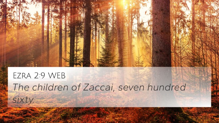 Ezra 2:9 WEB 4K Wallpaper - The children of Zaccai, seven hundred - 4K Wallpaper Bible Verse