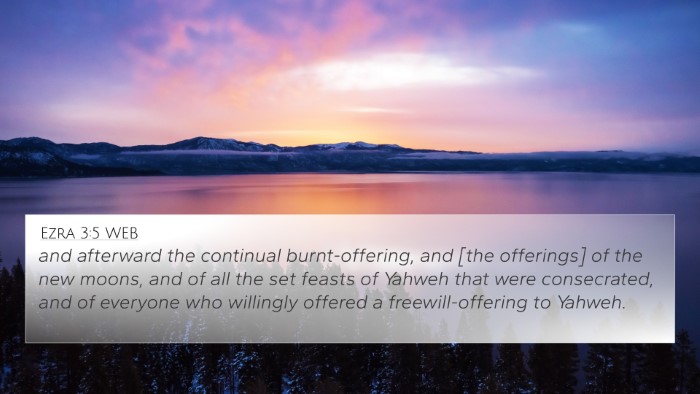 Ezra 3:5 WEB Bible Verse Image