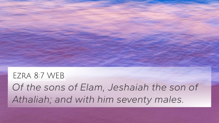 Ezra 8:7 WEB 4K Wallpaper - Of the sons of Elam, Jeshaiah the son of - 4K Wallpaper Bible Verse