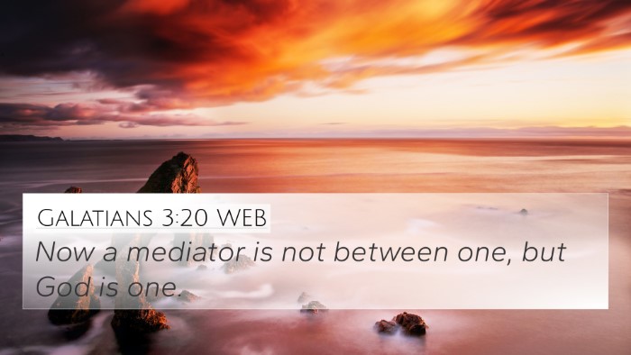 Galatians 3:20 WEB Bible Verse Image