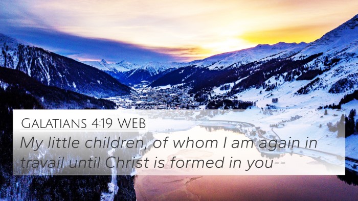 Galatians 4:19 WEB Bible Verse Image