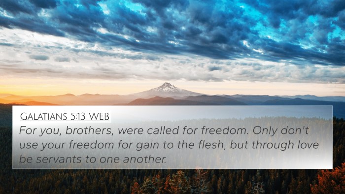 Galatians 5:13 WEB Bible Verse Image