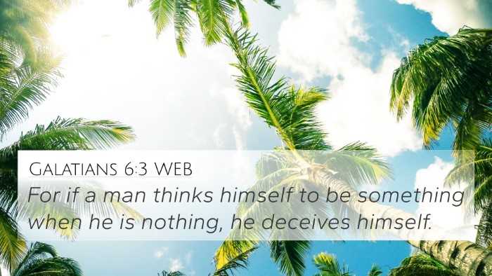 Galatians 6:3 WEB Bible Verse Image