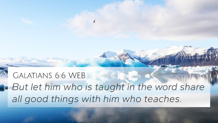 Galatians 6:6 WEB Bible Verse Image