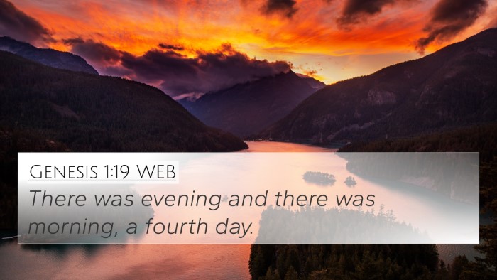 Genesis 1:19 WEB 4K Wallpaper - There was evening and there was morning, a fourth - 4K Wallpaper Bible Verse