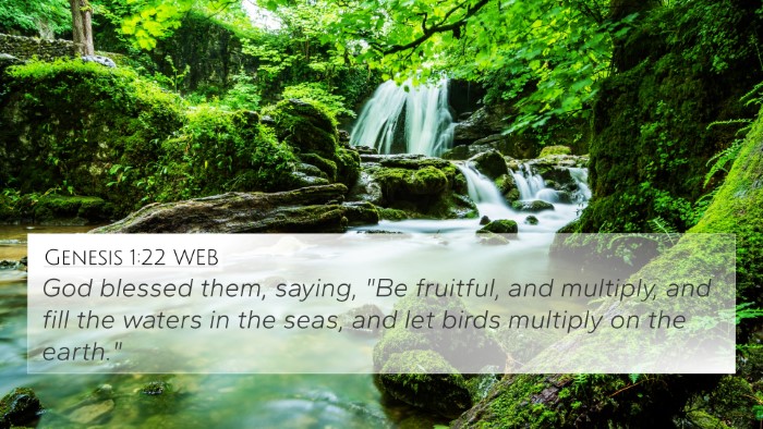 Genesis 1:22 WEB Bible Verse Image