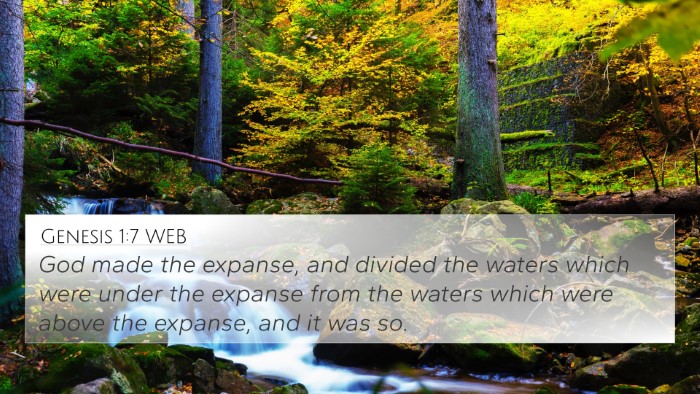 Genesis 1:7 WEB Bible Verse Image