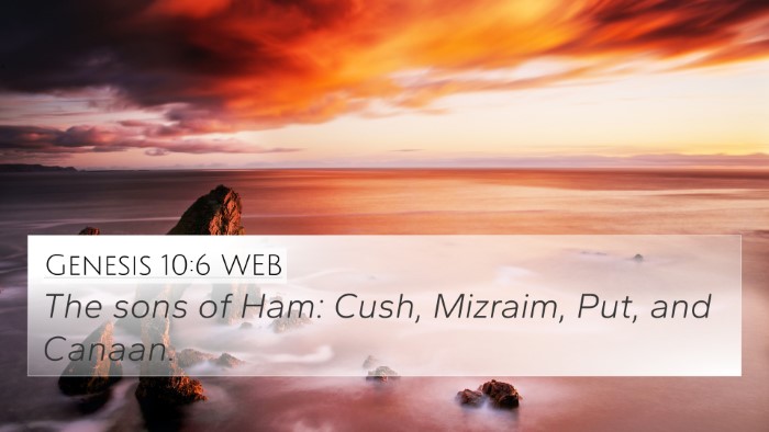 Genesis 10:6 WEB Bible Verse Image