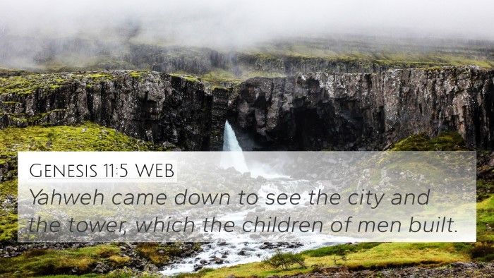 Genesis 11:5 WEB Bible Verse Image