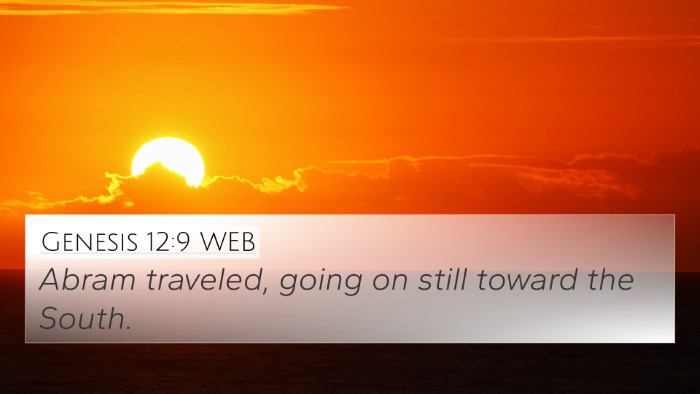 Genesis 12:9 WEB Bible Verse Image