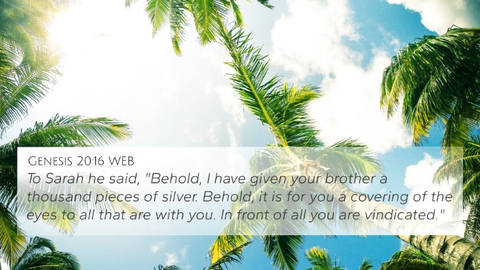 Genesis 20:16 WEB Bible Verse Image