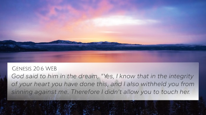 Genesis 20:6 WEB Bible Verse Image