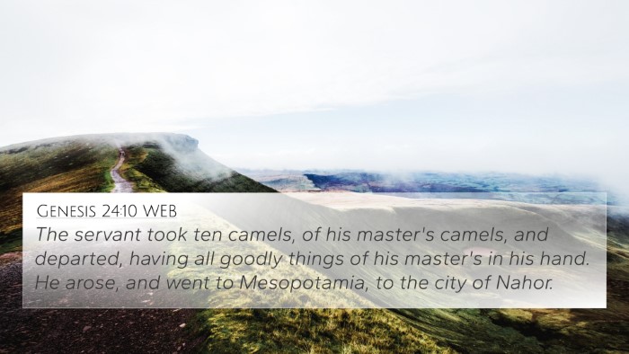 Genesis 24:10 WEB Bible Verse Image
