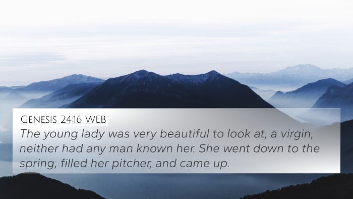 Genesis 24:16 WEB Bible Verse Image