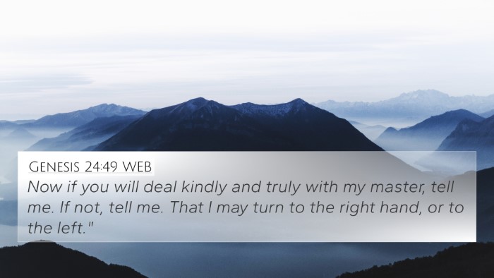 Genesis 24:49 WEB Bible Verse Image