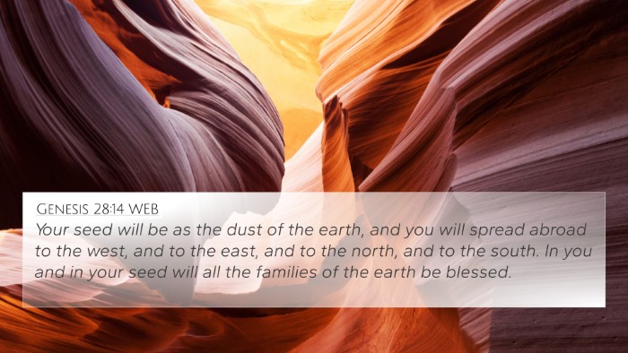 Genesis 28:14 WEB Bible Verse Image