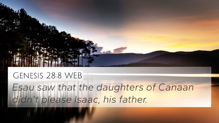 Genesis 28:8 WEB Bible Verse Image