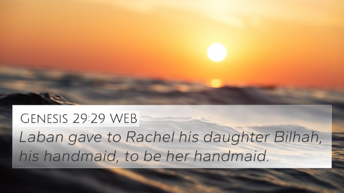 Genesis 29:29 WEB Bible Verse Image