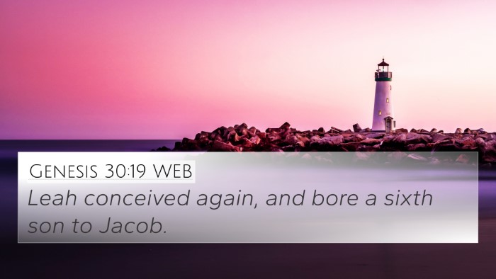 Genesis 30:19 WEB Bible Verse Image