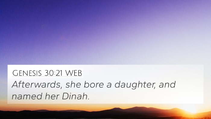 Genesis 30:21 WEB Bible Verse Image