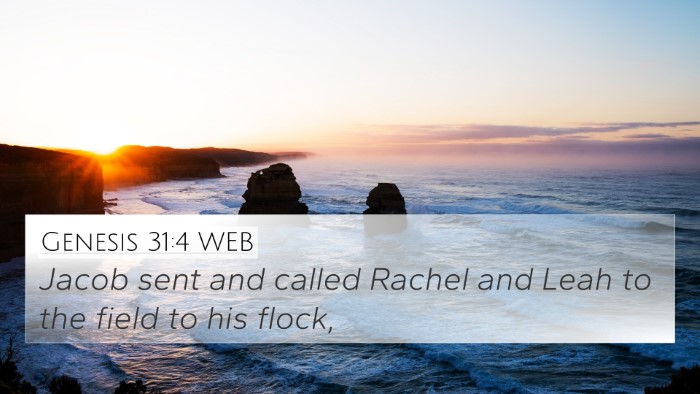 Genesis 31:4 WEB 4K Wallpaper - Jacob sent and called Rachel and Leah to the - 4K Wallpaper Bible Verse