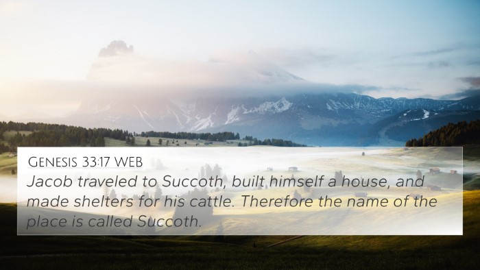 Genesis 33:17 WEB Bible Verse Image