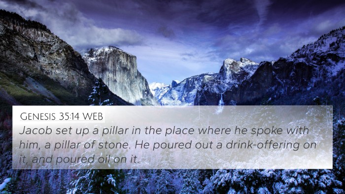 Genesis 35:14 WEB Bible Verse Image