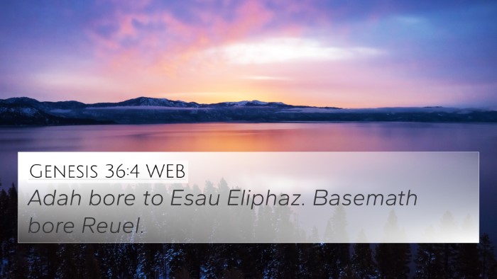 Genesis 36:4 WEB Bible Verse Image