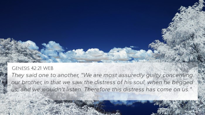 Genesis 42:21 WEB Bible Verse Image