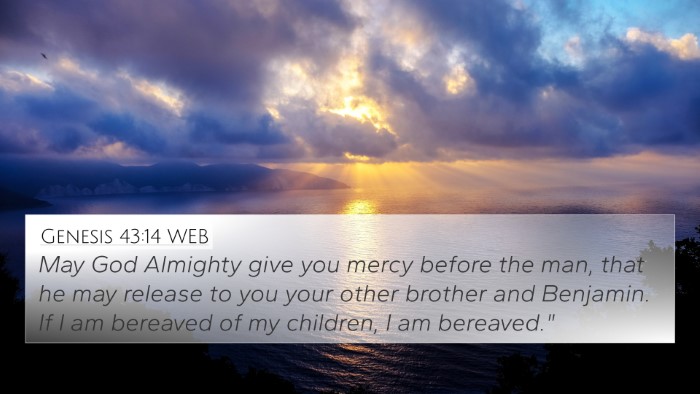 Genesis 43:14 WEB Bible Verse Image
