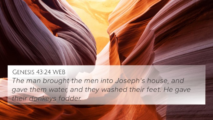 Genesis 43:24 WEB Bible Verse Image