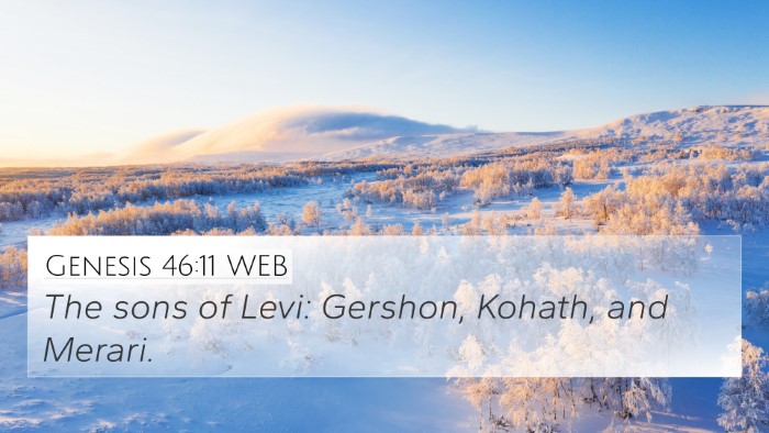 Genesis 46:11 WEB Bible Verse Image