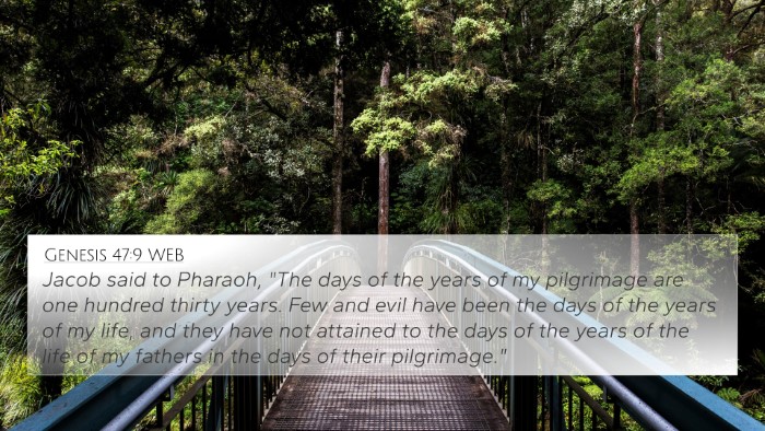 Genesis 47:9 WEB Bible Verse Image